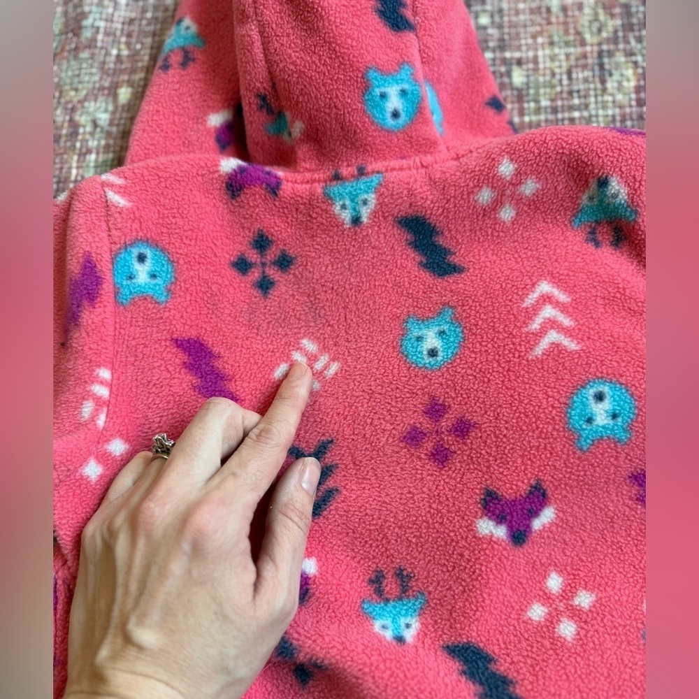 Columbia 18-24month infant Snowtop II bunting fleece pink woodland creatures - Picture 13 of 13